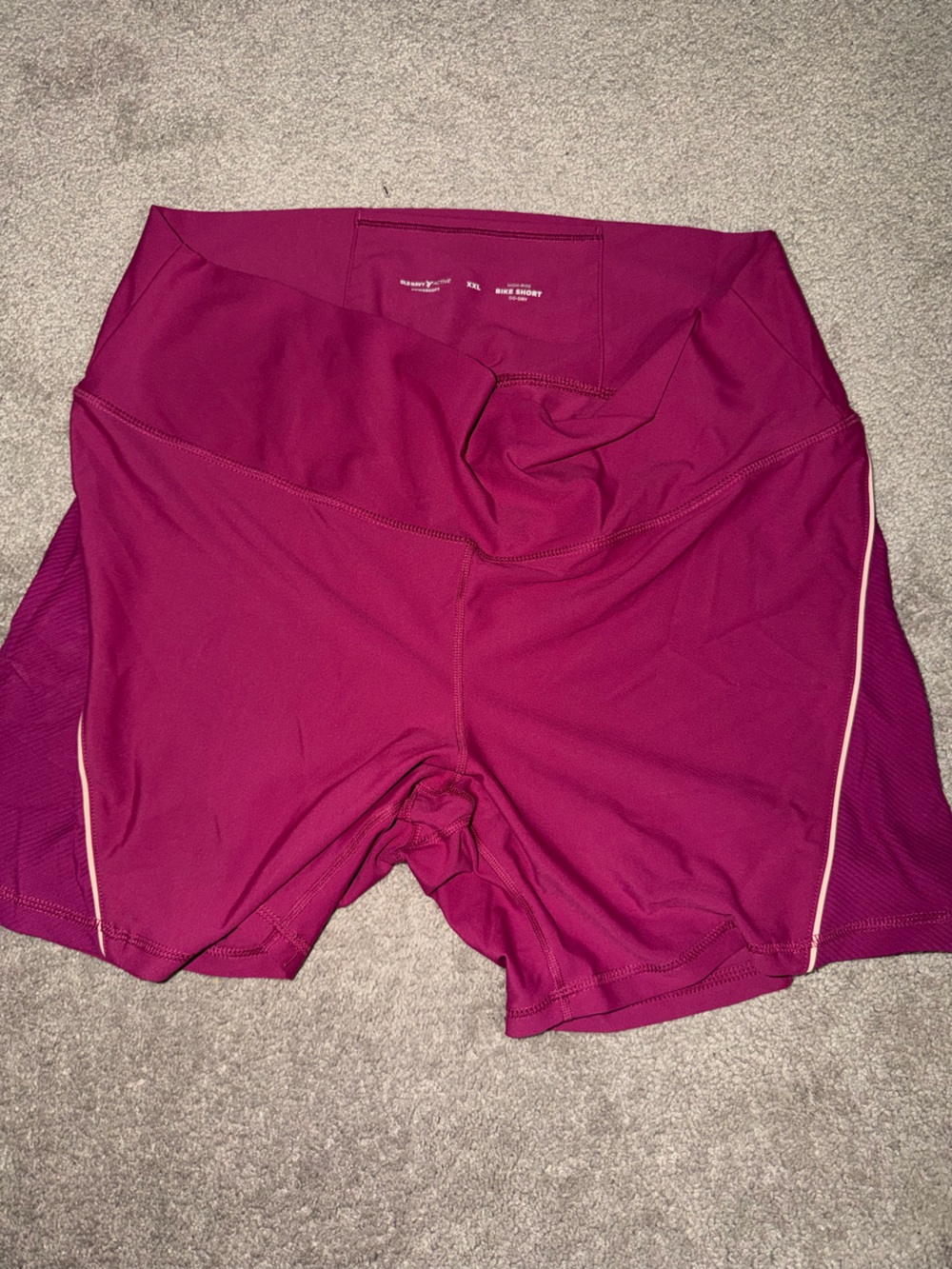 Old Navy Women's Athletic Shorts in Magenta with White Piping
